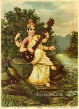  Varma Painting - SARASWATI Raja Ravi Varma Indians